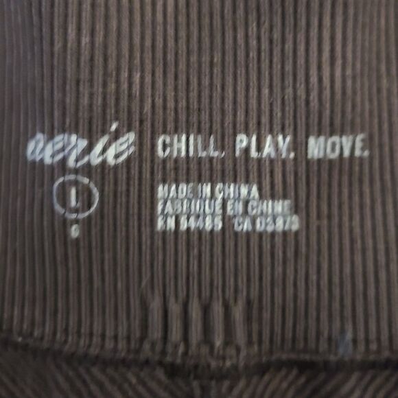 Aerie Chill. Play. Move. Moto-Style Ribbed Leggings – Size Large - Picture 10 of 10